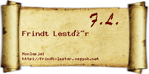 Frindt Lestár névjegykártya